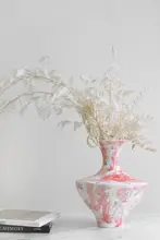 手描き陶器花瓶【モダンデザイン・インテリア装飾用・玄関・リビング用】
