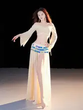 舞踊用 ベリーダンス衣装【セクシーなスリット・スタイルアップ効果・練習用・トレーニング用】（セットアップ対応）