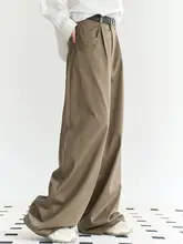 ストレートパンツ 女性 春秋用 ゆったりしたパンツ 単色 ロングパンツ ワイドパンツ