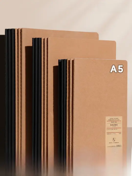 黒いレザー製ノート【A4/B5サイズ・無地・方眼】