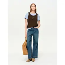 感漂うレザージャケット【レディース】＆デニムパンツ【長短バリエーション】（セットアップ対応）