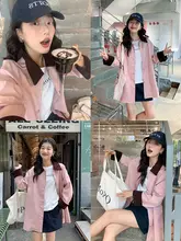 ポロ襟のバイカラートレンチコート【春用・中長丈・ゆったり・小柄向け】