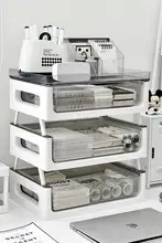 卓上ファイルボックス A4対応 書類ラック 多段収納 大容量 オフィス用品 デスクオーガナイザー