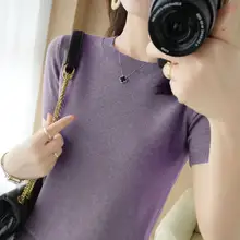 コットン100% ラウンドネック短袖Tシャツ【夏用・薄手・ゆったり・無地】