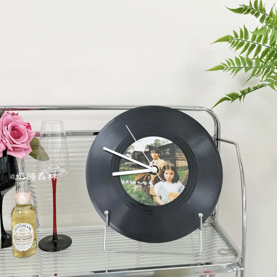 LPレコード 時計付き ディスプレイラック ヴィンテージ シンプル DIY おしゃれ インテリア雑貨 誕生日ギフト JAY