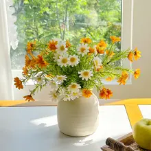 陶器製フラワーベース【高級感・造花・モダンデザイン・リビング用】