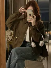 ブラウンスエードショートジャケット【春秋用・女性用・バイカースタイル】