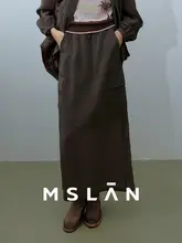 サイドポケット付き 酢酸製ウエストゴムスカート【春夏用・シンプルデザイン】（セットアップ対応）