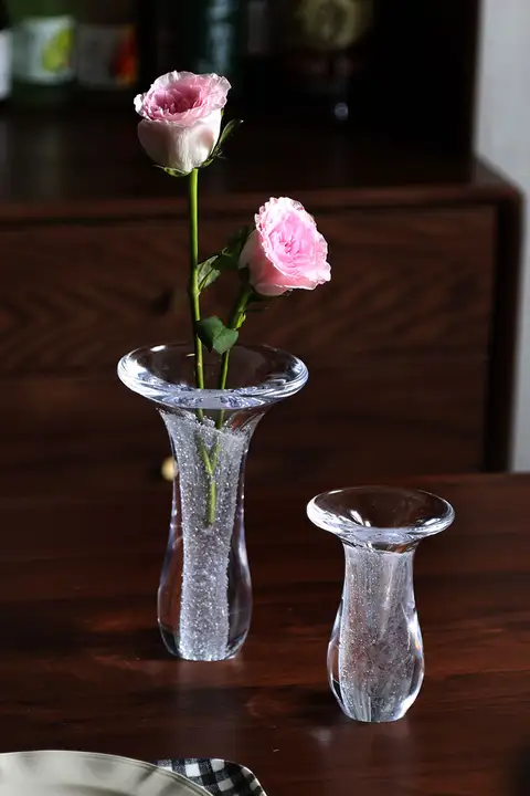 初云水晶製 花器【和風・小型・挿花用】