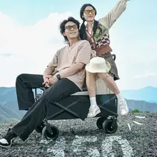 折りたたみ式アウトドアキャンピングカー【オフロード・自在に動くキャスタ ー付き・移動販売用・ピクニック用】