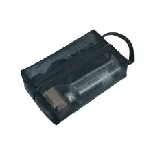 大容量メッシュ化粧ポーチ【旅行用・携帯便利・小型・ブラシ収納】