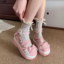厚底マリジェンシューズ【リボンデザイン・フリル装飾・女性用】