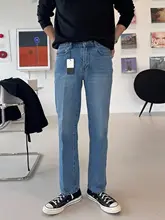 クラシックデザインのストレートジーンズ【ウォッシュ加工・ルーズフィット・メンズ用】（セットアップ対応）