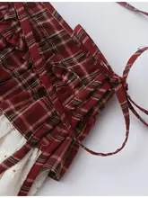 レトロ感漂うレース柄のスカートカーテン【フリルと刺繍デザイン・ドローストリング付き】