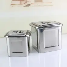 ステンレス製四角い収納バケツ【多用途・お茶やスープ用】