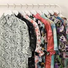 ヴィンテージ風 油絵プリント花柄シャツ【ユニセックス・ゆったりサイズ・半袖】（セットアップ対応）