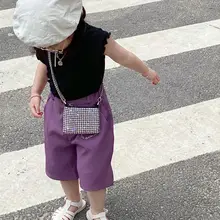 水晶デザインの子供用ショルダーバッグ【お出かけ用・プリンセス風・小物入れ】