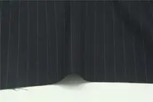 全羊毛生地のストライプ柄【深青色・スーツパンツ用】