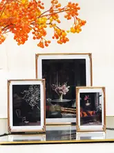 北欧風 ゴールドシンプルデザインの写真フレーム【壁掛け・卓上用】