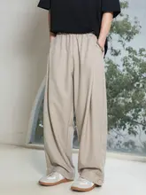スラックス メンズ ドレープ感 防シワ加工 ストレート ヴィンテージ ルーズ 上品 秋