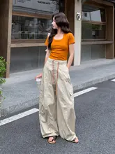 夏季向けおしゃれなTシャツとワイドパンツ【カジュアルスポーツスタイル・女性用】（セットアップ対応）