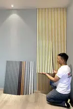 ポリエステル繊維の吸音パネル【自粘着・木格子デザイン・立体壁装飾用】