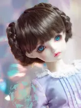 BJDドール用仿マーモセット金色と茶色のシニヨン風ウィッグ（セットアップ対応）