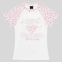 星柄デザインの半袖Tシャツ【レディース・夏用・ショート丈・Y2Kスタイル】