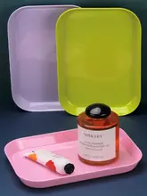 プラスチック製カラフルなおやつトレイ【長方形・子供用・家庭用・フルーツプレート】