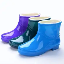 防水防滑レディース雨靴【耐摩耗・キッチン用・ショートブーツ】