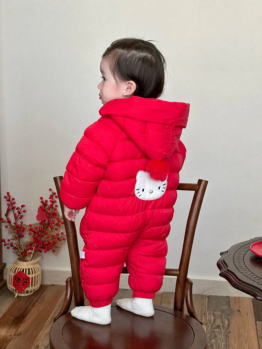冬用ベビー連体服：ハイネックフード付きで新生児の冬眠着を安全に保つ