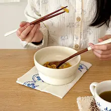 韓国スタイルのカラフルハンドルの無垢材製箸とスプーン【一人用・おしゃれなデザ イン】（セットアップ対応）