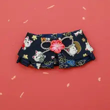 猫と犬用の新年花柄元宝型ネックカバー【和風デザイン・祭り装飾】