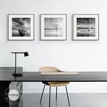 モダンなモノクロ風景アートパネル【リビングやレストラン向け・高級感あるデコレーション】