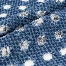 デザイン用上質デニム生地【レースコンビ・DIY用・ハンドメイド】