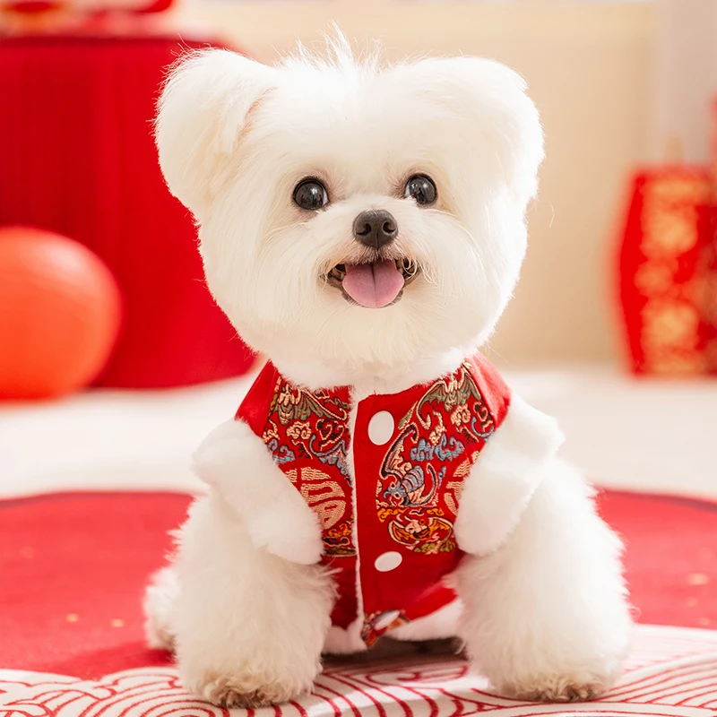hipidog 小型犬用冬用コットンアウター：節句・新年デザインで寒さ対策を実現