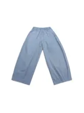 春夏用コットン製ウエストバルーンパンツ【快適・ワイドレッグ・微ランタンカット】