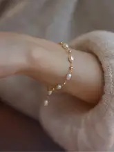 14Kゴールドフィルド 淡水パールとゴールドビーズのブレスレット【華やかなデザイン・通勤用】