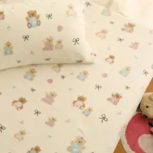 かわいいクマの親子デザイン フ  ランネル毛布【冬用・珊瑚フリース・厚手】