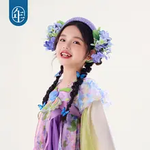 新中式デザインの子供用花飾りヘアバンド【オリジナルデザイン】