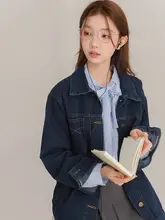 おしゃれなデニムジャケット【秋用・レトロデザイン・アカデミックスタイル】