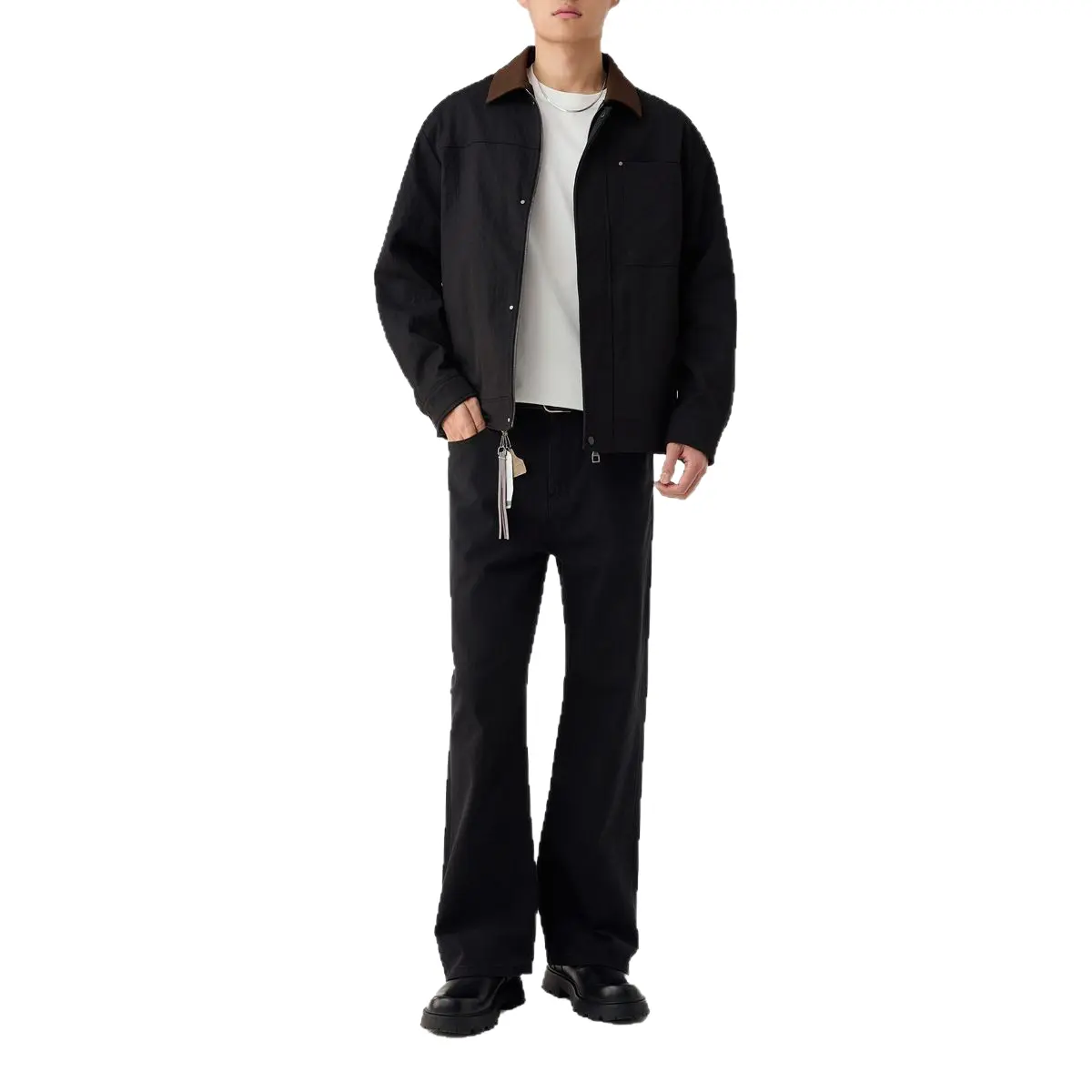 トリコロールカラーの翻領ジャケット【クラシックデザイン・メンズ用・秋冬対応】