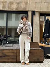 Vickyoung 高腰デニムパンツ【暖かいフリース・スリムフィット・カジュアル】