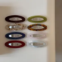 おしゃれなアクリル製 ハート型ヘアクリップ【前髪用・透かしデザイン】