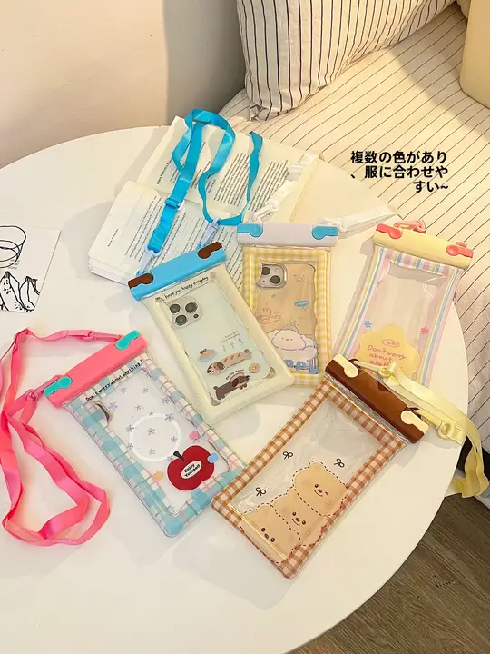スマホ防水ケース タッチパネル対応 クリア ジッパー付き 防水 水泳 海 プール ダイビング 川遊び 撮影