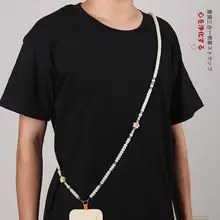 天然白菩提製のスマホ用ストラップ【斜め掛け・女性用・デザインチェーン】