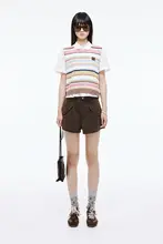レディース 夏用デニムショートパンツ【ルーズフィット・ビンテージ工装スタイル】