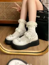 厚底浅口レディースシューズ【マリージェーン・秋用・フレンチスタイル】（セットアップ対応）