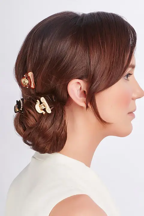 華やかな装飾の小型ヘアアクセサリー【3cm・4.5cmサイズ】