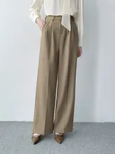 高腰ストレートワイドパンツ【エレガント・オフィス・通勤用】